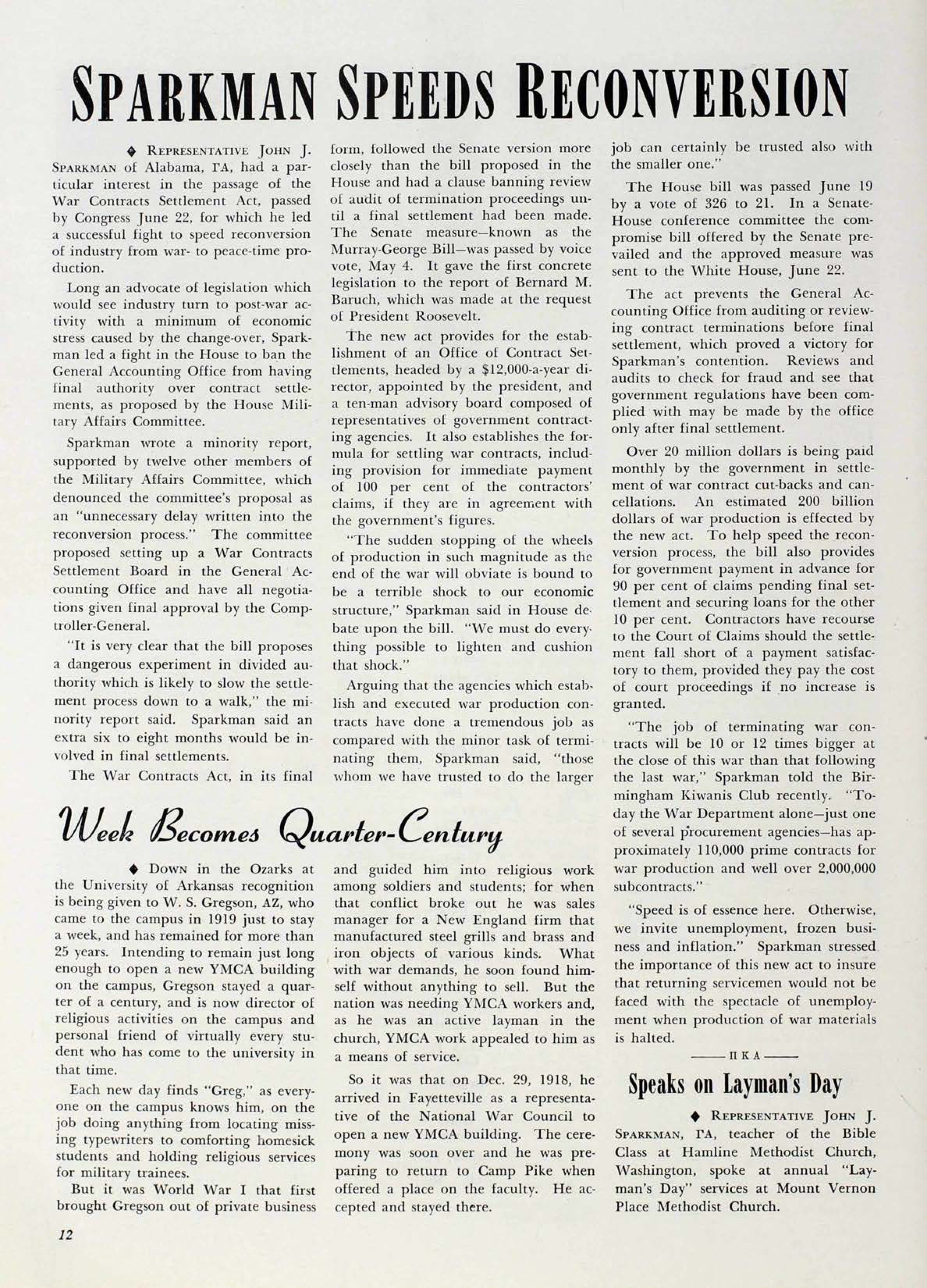 Speaks On Layman's Day